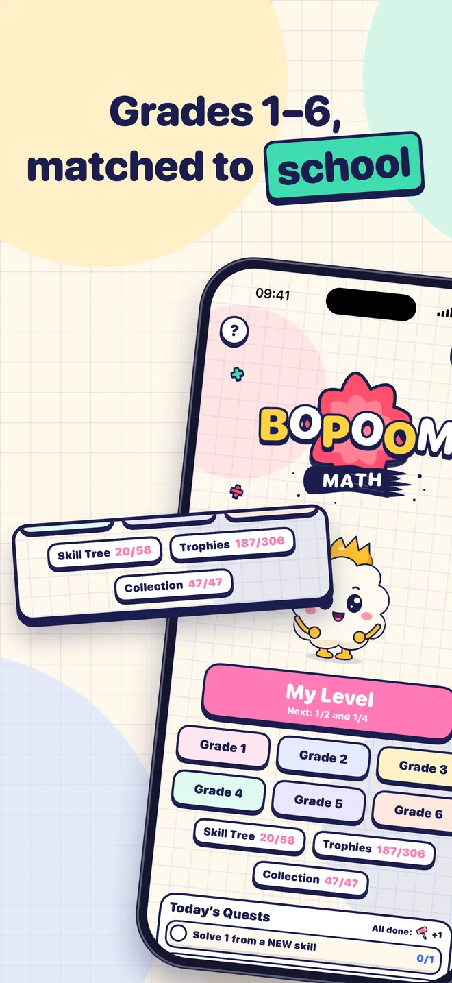 Grades 1–6, matched to school